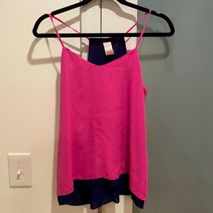 Reversible blue/pink tank top